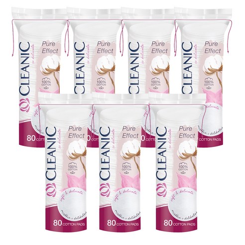 클레아닉 Pure Effect 소프트 터치 화장솜, 80개입, 7개