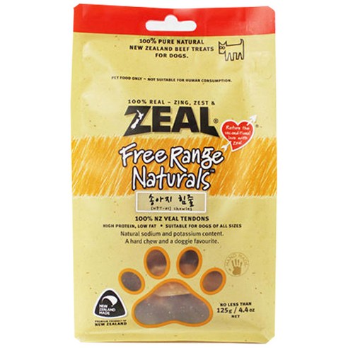 ZEAL 애견 수제간식, 송아지힘줄 125g, 1개