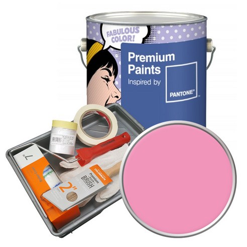 노루페인트 팬톤 외부용 실외 무광 페인트 4L 세트, 15-2216 Sachet Pink