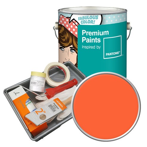 노루페인트 팬톤 내부용 실내벽면 무광페인트 4L 세트, 16-1362 Vermillion Orange, 4000ml