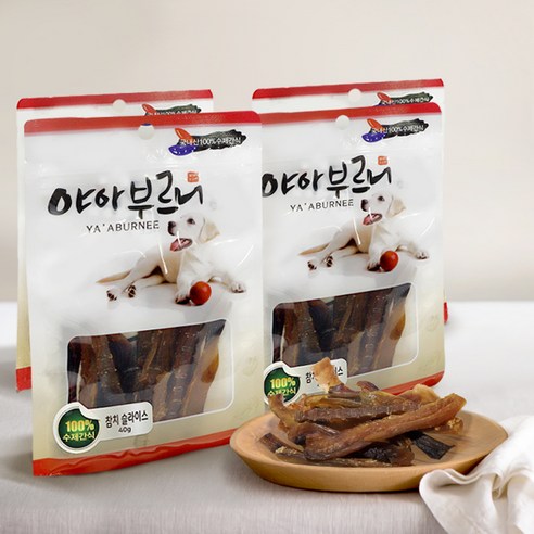 야아부르니 국내산 강아지 수제간식, 참치슬라이스맛, 4개