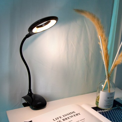 레토 충전식 클립형 무선 LED스탠드 LLS-C10, 블랙