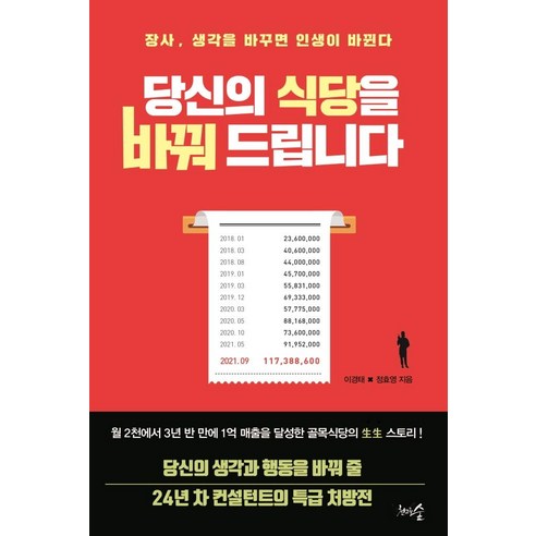 당신의 식당을 바꿔 드립니다:장사 생각을 바꾸면 인생이 바뀐다, 이경태 정효영, 천그루숲