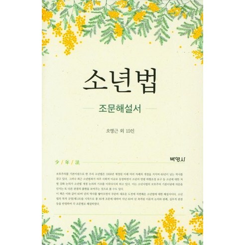 소년법:조문해설서, 박영사, 오영근김혁김민규박찬걸성우제원혜욱이상한이승현이유진이재진이정주이천현정정원주용기최병각황만성