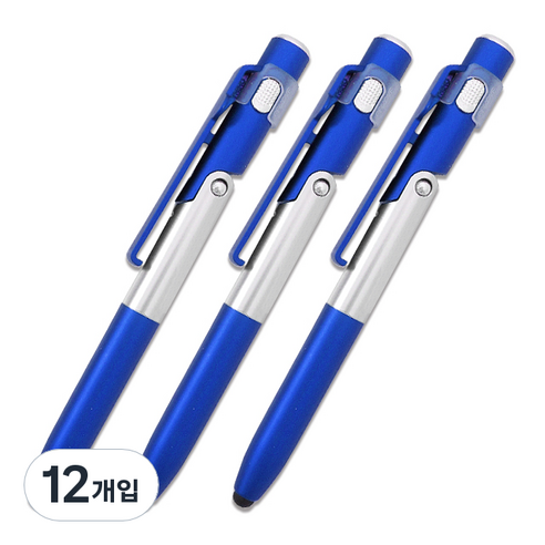 마이플러스 4 멀티 볼펜 0.38 mm, 블루, 12개입