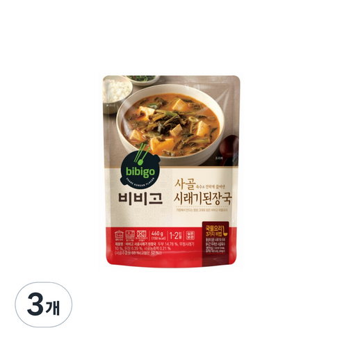 비비고 사골 시래기된장국, 460g, 3개