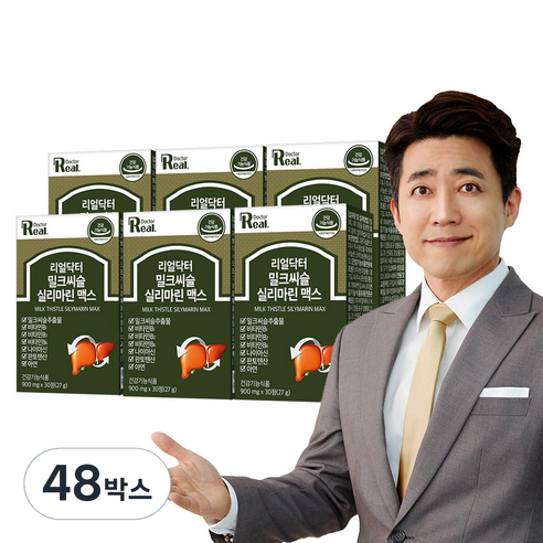 리얼닥터 밀크씨슬 실리마린 맥스 27g, 30정, 48박스