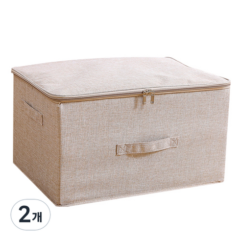 에어 지퍼 덮개형 접이식 수납상자 38 x 26 x 15 cm, TPYE 02, 2개