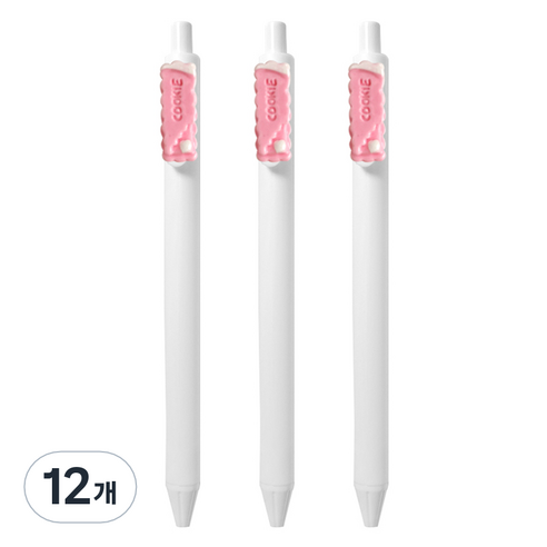 큐티파츠 젤펜 쿠키 0.5mm, 핑크, 12개