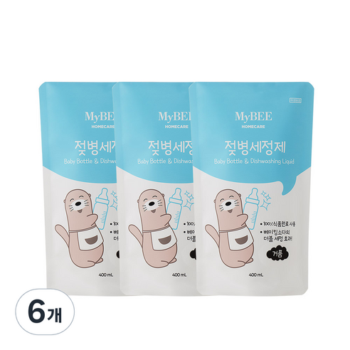 마이비 젖병세정제 거품형 리필, 400ml, 6개