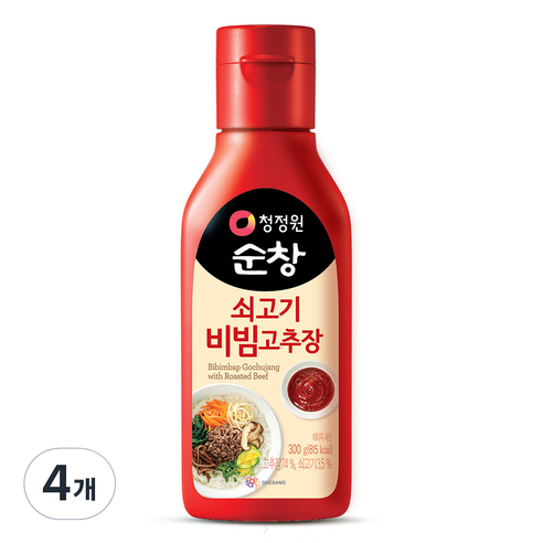 청정원순창 쇠고기 비빔 고추장, 300g, 4개