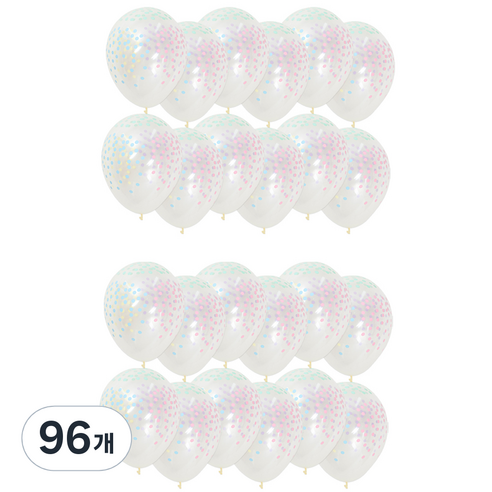셈퍼텍스 컨페티 파스텔잉크 풍선 30cm, 투명, 96개