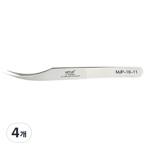 비투스 속눈썹 핀셋 MJP-16-11, 혼합색상, 4개