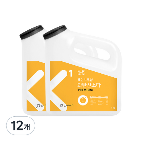 레인보우샵 K1 과탄산소다 프리미엄 왕톡톡이, 1kg, 12개
