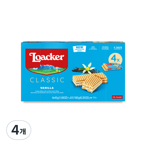 로아커 웨하스 바닐라, 180g, 4개