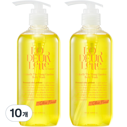 로더렛 인 잉글랜드 컬러핏 더 일랑 가든 바디 워시 시트러스 플로러향, 500ml, 10개