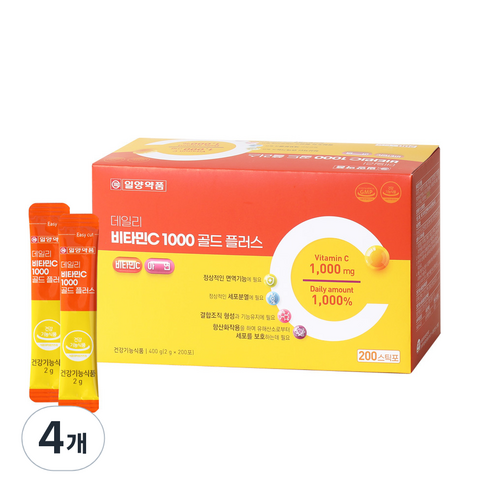일양약품 데일리 비타민C 1000 골드 플러스 200p, 4개, 400g