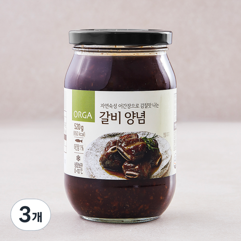 올가 갈비 양념, 520g, 3개
