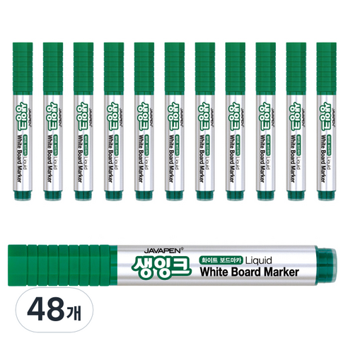 자바펜 생잉크 보드마카, 녹색, 48개