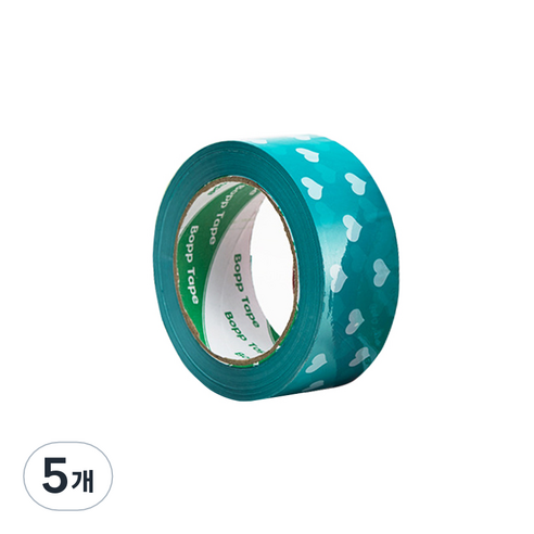 에이러블 포장용 박스테이프 45mm x 100m B0210, 6 블루하트, 5개