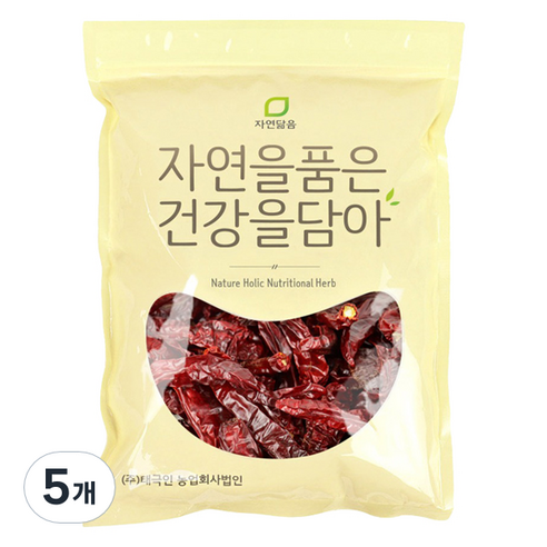 자연닮음 세척 보통맛 건고추, 5개, 200g