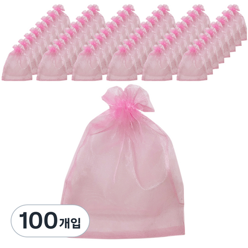 미르코리아 망사주머니 5호, 핑크, 100개입