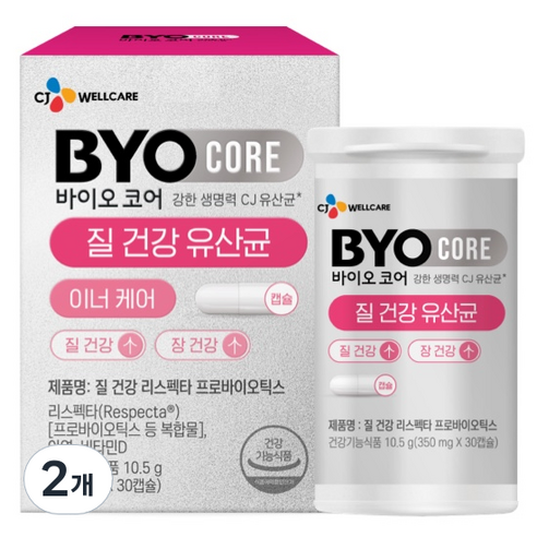 CJ 바이오코어 질 건강 리스펙타 유산균, 30캡슐, 2개