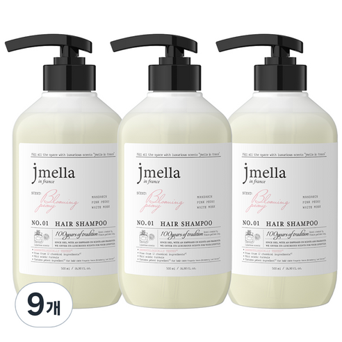 제이멜라 인 프랑스 블루밍 피오니 헤어 샴푸, 9개, 500ml