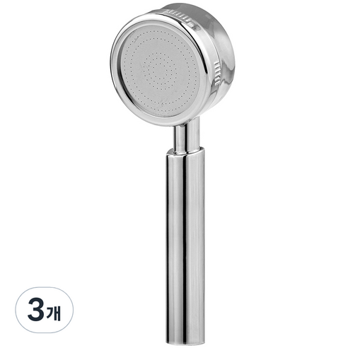 코멧 수압상승 샤워기 헤드 단품, 3개, 실버