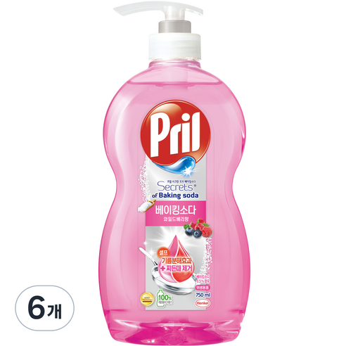 프릴 시크릿오브 베이킹소다 와일드베리 향, 750ml, 6개