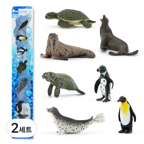 모펀 바다펭귄과 친구들 피규어 7종 세트, 2세트