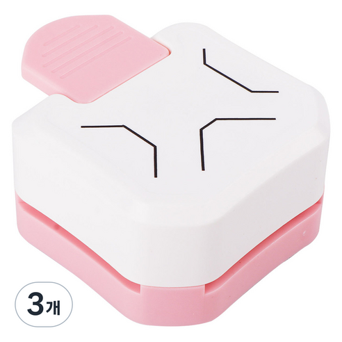 꼬까 모서리 펀치 핑크, 3개, 모양