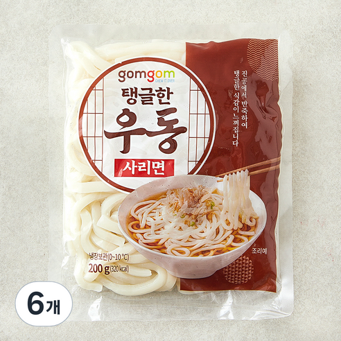 곰곰 탱글한 우동사리면, 200g, 6개