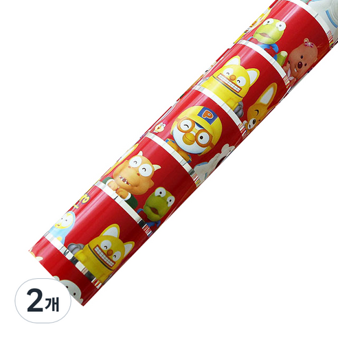 뽀로로 증착롤 포장지 대, 레드, 2개