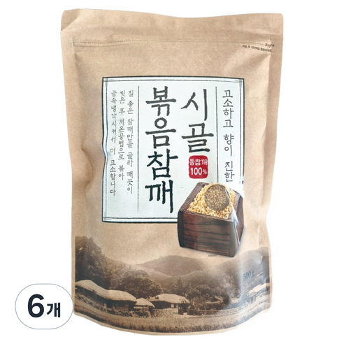 시골김 볶음참깨, 500g, 6개