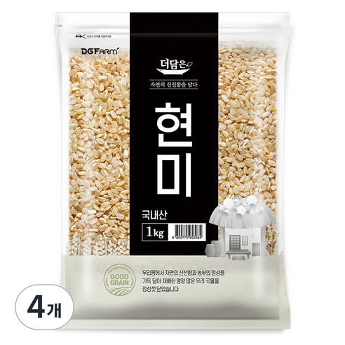 더담은 국산 현미, 4개, 1kg