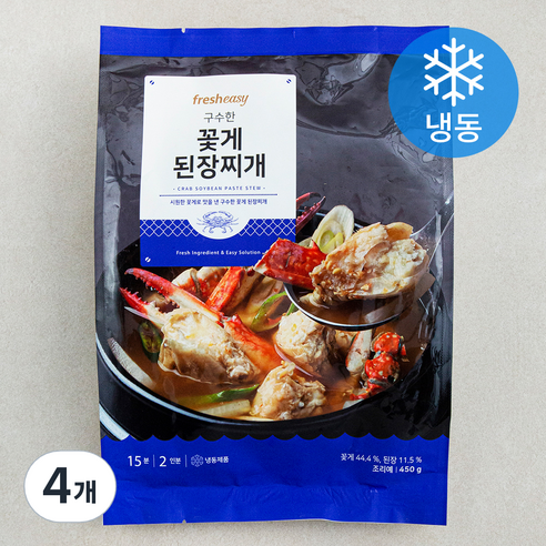 프레시지 구수한 꽃게 된장찌개 밀키트 (냉동), 450g, 4개