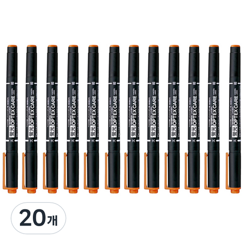 제브라 옵텍스 케어 형광펜, 브라운, 20개