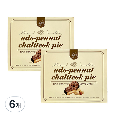 우도 땅콩 찰떡파이 12p, 258g, 6개