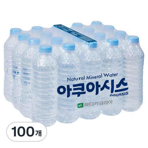 아쿠아시스 무라벨 생수, 100개, 500ml