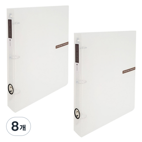 에코청운 칼라칩 3공 D링 바인더 3cm A4, 투명, 8개