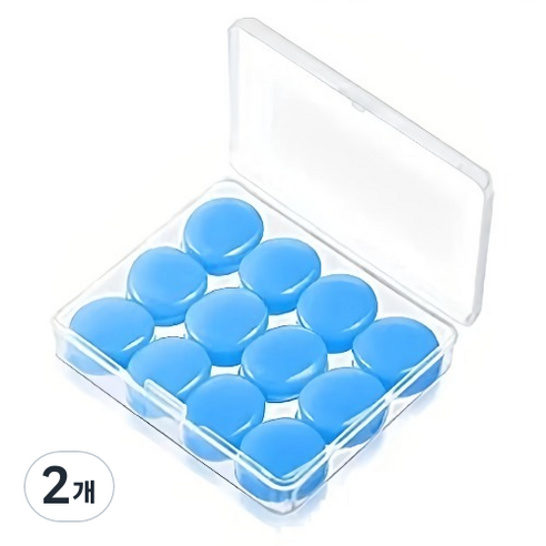 리빙헤븐 소음차단 자유자재 실리콘 수면 귀마개 ED-05 블루, 2개, 12개입