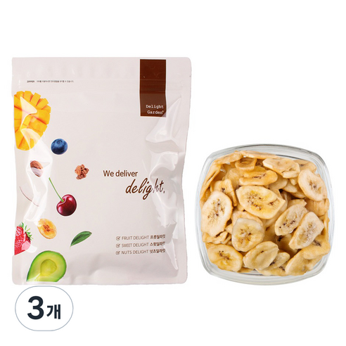 딜라잇가든 바나나 칩, 3개, 400g