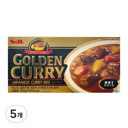 에스비 골든카레 매운맛, 220g, 5개