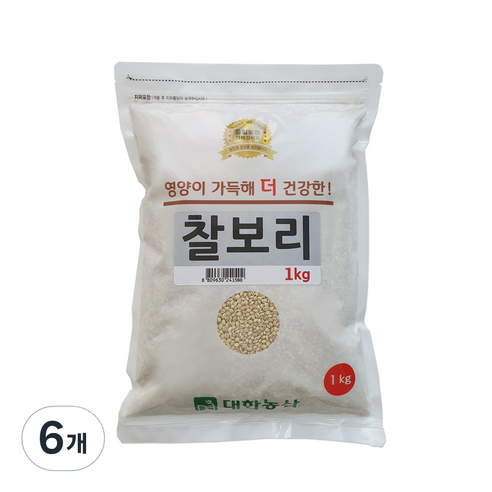 대한농산 찰보리, 6개, 1kg