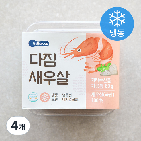 베베쿡 다짐새우살 (냉동), 80g, 4개 80g × 4개 섬네일