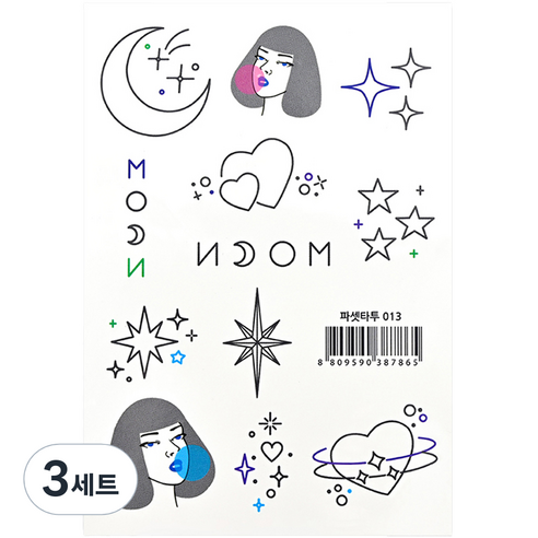 파셋 타투스티커 16종 세트, 파셋타투 013, 3세트