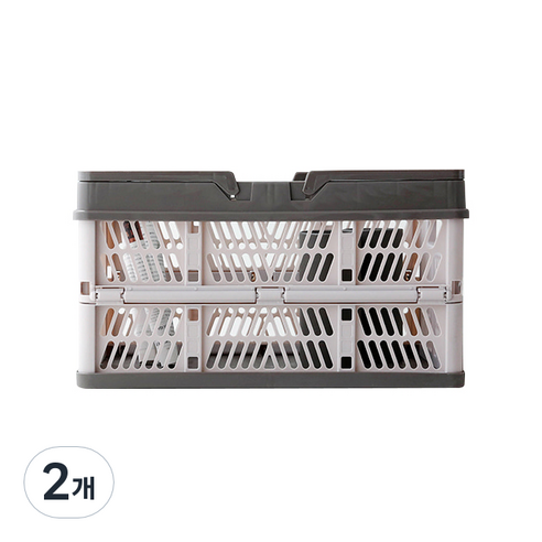 마켓비 KONTINO 폴딩바스켓, 투톤베이지, 33L, 2개