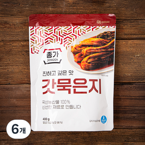 종가 갓묵은지, 400g, 6개