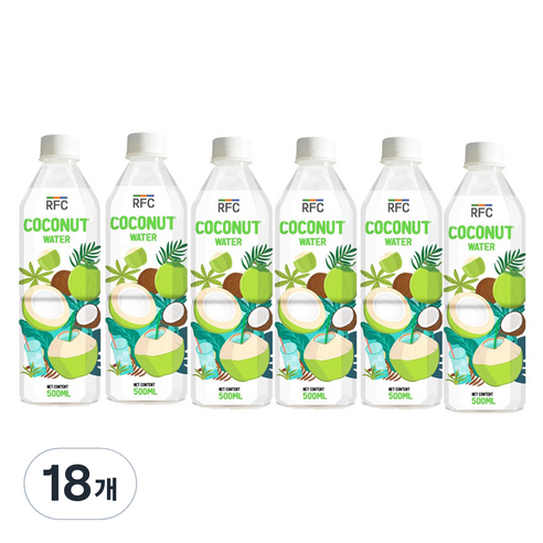 RFC 코코넛 워터 100%, 500ml, 18개